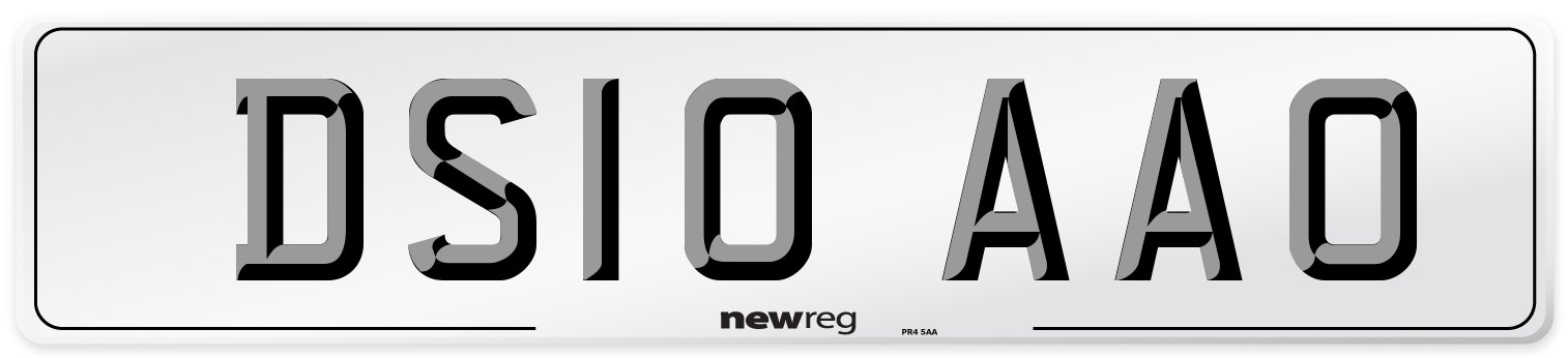 DS10 AAO Number Plate from New Reg